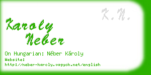 karoly neber business card